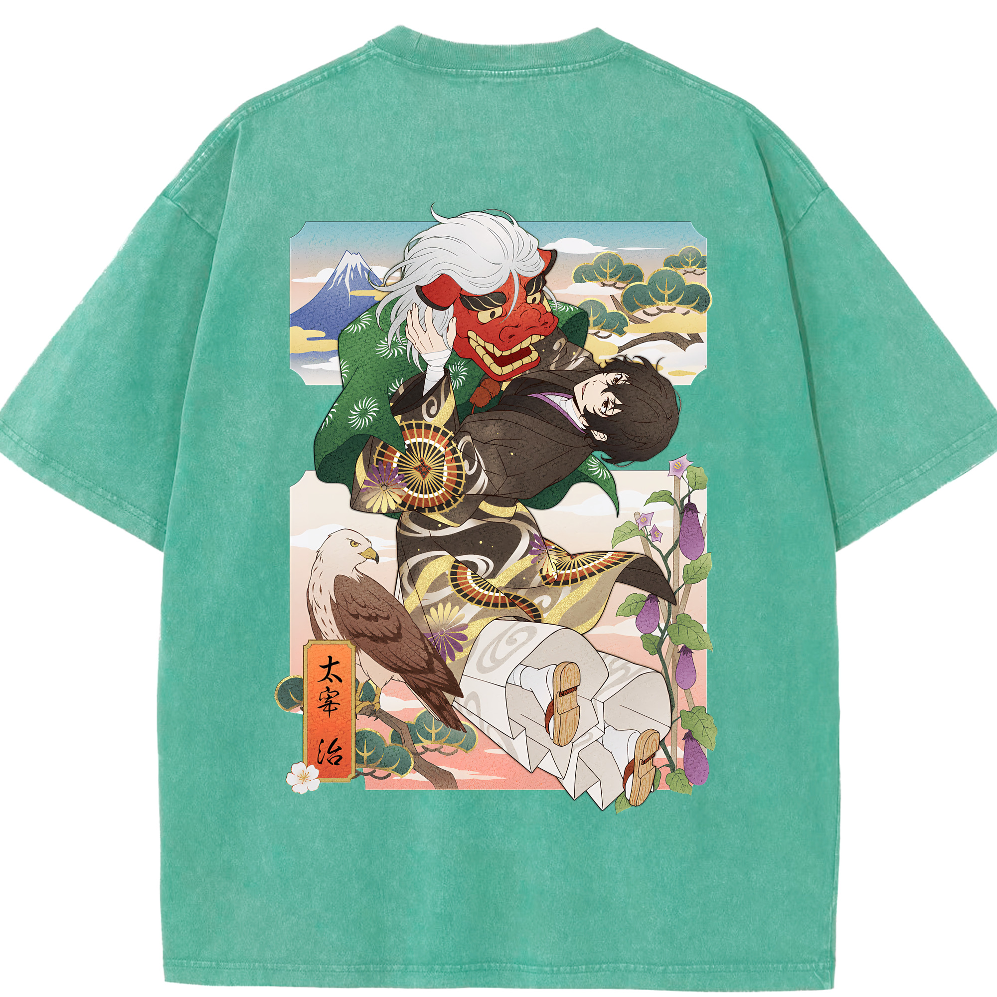 （画像用） 文豪ストレイドッグス Bungo Stray Dogs 綿100% ヴィンテージ風 半袖Tシャツ（背面プリント）